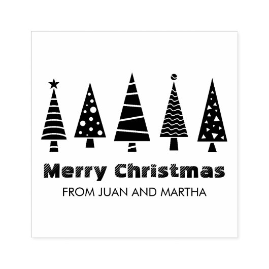 Fir Trees Kerst Rubber Stamp Rubberstempel (Afrduk)