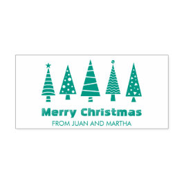 Fir Trees kerst Self-Inking Rubber Stamp Zelfinktende Stempel