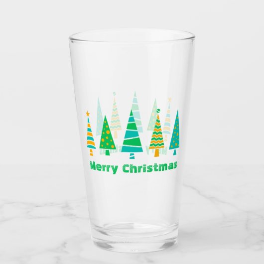 Fir Trees kerstglas Glas (Voorkant)