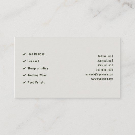 Fir Trees - Lumberjack Visitekaartje (Achterkant)