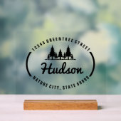 Fir Trees Oval Design ID304 Acryl Bord (Neutraal)