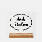 Fir Trees Oval Design ID304 Acryl Bord (Voorkant)