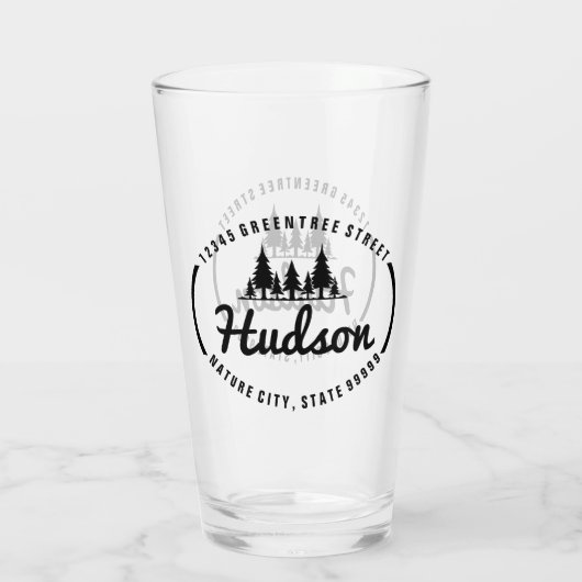 Fir Trees Oval Design ID304 Glas (Achterkant)