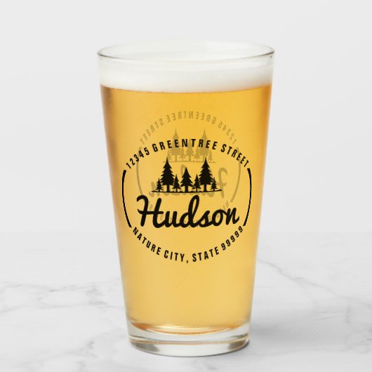 Fir Trees Oval Design ID304 Glas (Voorkant gevuld)