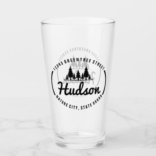 Fir Trees Oval Design ID304 Glas (Voorkant)