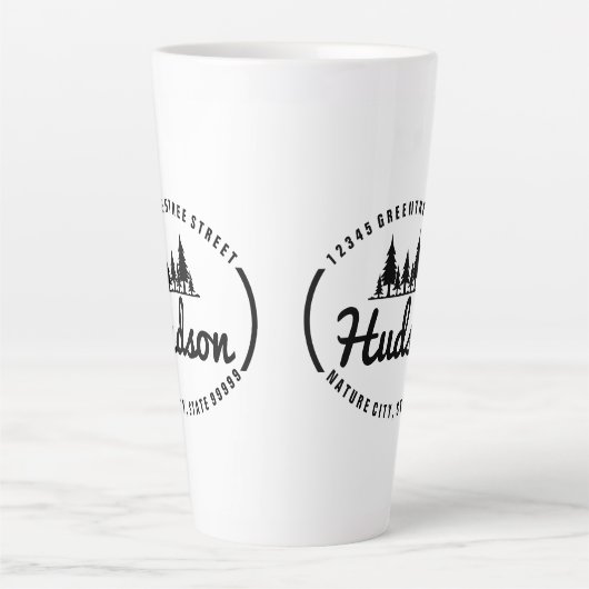 Fir Trees Oval Design ID304 Latte Mok (Voorkant)