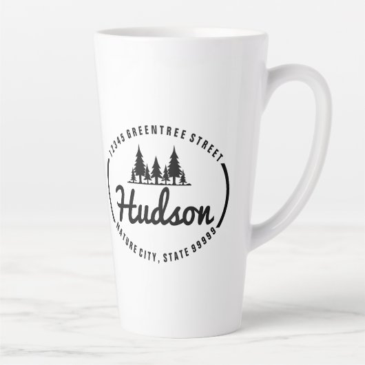 Fir Trees Oval Design ID304 Latte Mok (Rechts)