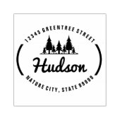 Fir Trees Oval Design ID304 Rubberstempel (Afrduk)