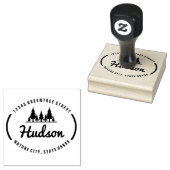 Fir Trees Oval Design ID304 Rubberstempel (Gestempeld)