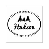 Fir Trees Oval Design ID304 Zelfinktende Stempel (Design)