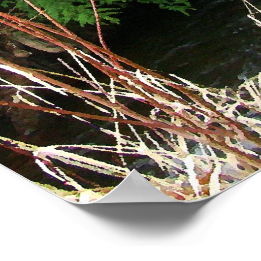 Fir Trees & Stream Bridge Ephesians 2:8,9 Print (Hoek)