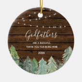 Fir Trees Winter Forest Godfathers Keramisch Ornament (Voorkant)