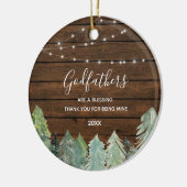 Fir Trees Winter Forest Godfathers Keramisch Ornament (Links)