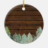 Fir Trees Winter Forest Godfathers Keramisch Ornament (Achterkant)
