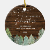 Fir Trees Winter Forest Woodland Godouders Keramisch Ornament (Voorkant)