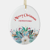 Fir Twigs and White Rose Keramisch Ornament (Rechts)