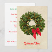 Fir Wreater met Gold Hoefijzers en Red Bow Custom Kaart (Voorkant / Achterkant)