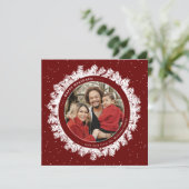 Fir Wreath Lijst kerstfotokaart Feestdagenkaart (Staand voorkant)