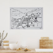 Fira, eiland Santorini, Griekenland Poster (Keuken)