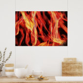 Fire Abstract Flame Red Gold Art Poster (Keuken)