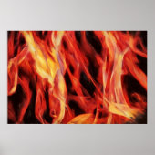Fire Abstract Flame Red Gold Art Poster (Voorkant)