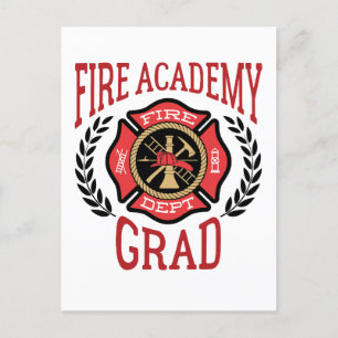 Fire Academy Afstudeerder Afstuderen Briefkaart