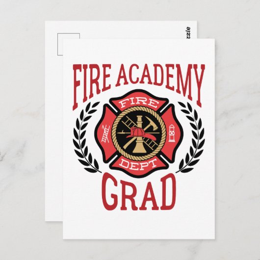 Fire Academy Afstudeerder Afstuderen Briefkaart (Voorkant / Achterkant)
