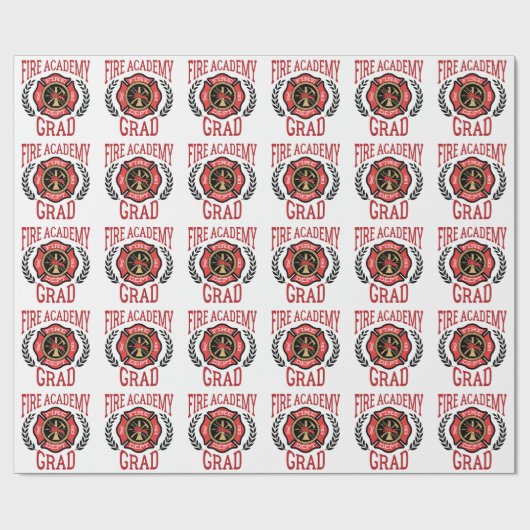 Fire Academy Afstudeerder Afstuderen Cadeaupapier (Vlak)