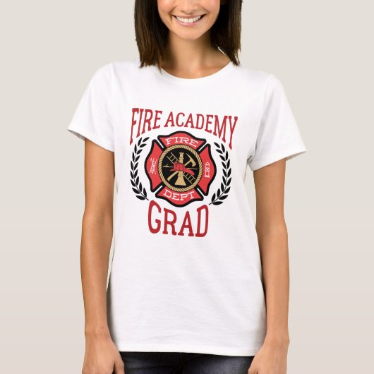 Fire Academy Afstudeerder Afstuderen T-shirt (Voorkant)