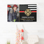 Fire Academy Afstuderen Brandweerman Foto Spandoek (Insitu)