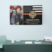 Fire Academy Afstuderen Brandweerman Foto Spandoek (Beurs)