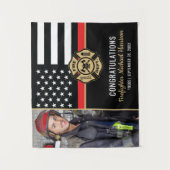 Fire Academy Fireman Graduation Firefighter Photo Wandkleed (Voorkant)