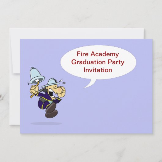 Fire Academy Graduy Party Invitation Fireman Kaart (Voorkant)
