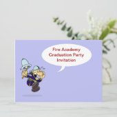 Fire Academy Graduy Party Invitation Fireman Kaart (Staand voorkant)