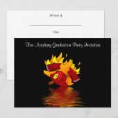 Fire Academy Graduy Party Invitation Fireman Kaart (Voorkant / Achterkant)