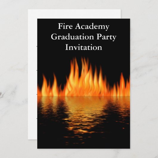 Fire Academy Graduy Party Invitation Fireman Kaart (Voorkant / Achterkant)
