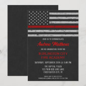 Fire Academy Thin Red Line Firefighter Afstuderen Kaart (Voorkant / Achterkant)