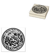 Fire Ademende Dragon Rubber Stamp Rubberstempel (Gestempeld)