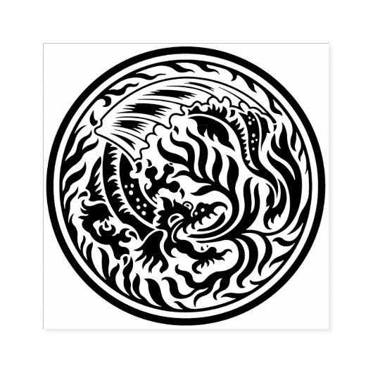 Fire Ademende Dragon Rubber Stamp Rubberstempel (Afrduk)