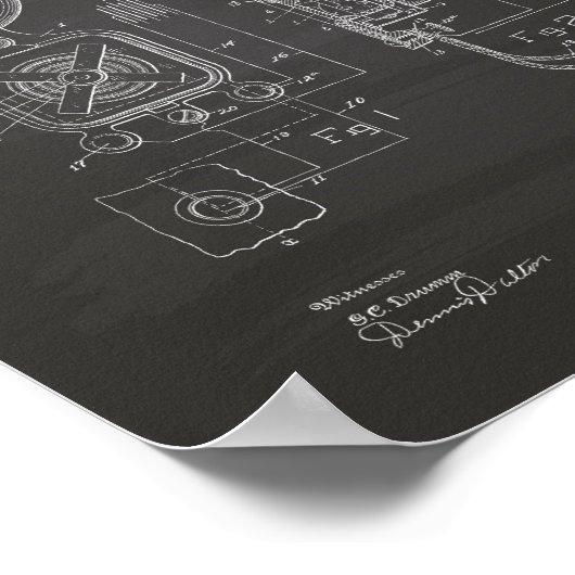 Fire Alarm 1911 Patent Art - Chalkboard Poster (Hoek)