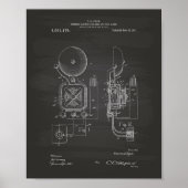 Fire Alarm 1911 Patent Art - Chalkboard Poster (Voorkant)