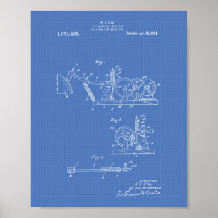 Fire Alarm Bell 1921 Patent Art - Blauwdruk Poster