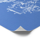 Fire Alarm System 1954 Patent Art - Blauwdruk Poster (Hoek)