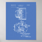 Fire Alarm System 1954 Patent Art - Blauwdruk Poster (Voorkant)