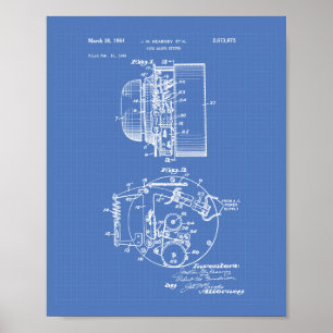 Fire Alarm System 1954 Patent Art - Blauwdruk Poster
