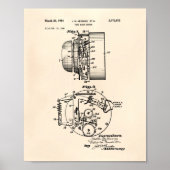 Fire Alarm System 1954 Patent Art - Old Peper Poster (Voorkant)