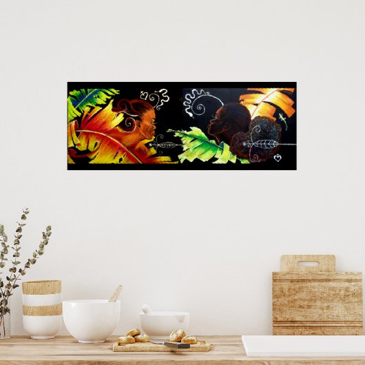 Fire and Bliss - Miami Glass Block Poster (Keuken)