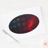 Fire and Ice Abstracte digitale kunstwerk Ovale Sticker (Envelop)