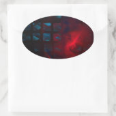 Fire and Ice Abstracte digitale kunstwerk Ovale Sticker (Tas)
