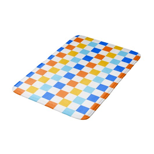 Fire and ice checkerboard pattern badmat (Gekanteld)